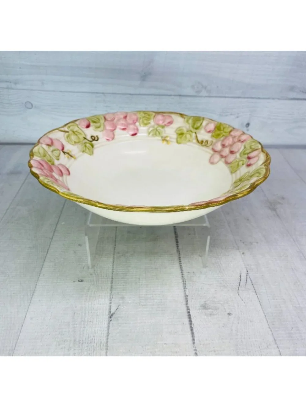 MCM Metlox Poppytrail Vernon VINTAGE PINK Grapes Leave Scalloped 9